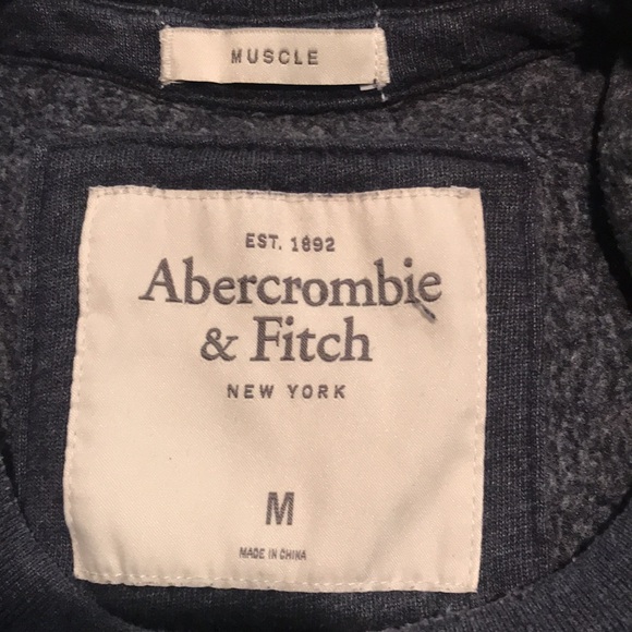 Abercrombie & Fitch 92 Row Sweatshirt. Heather Navy. M Raised Lettering/Paddles. - Picture 3 of 6